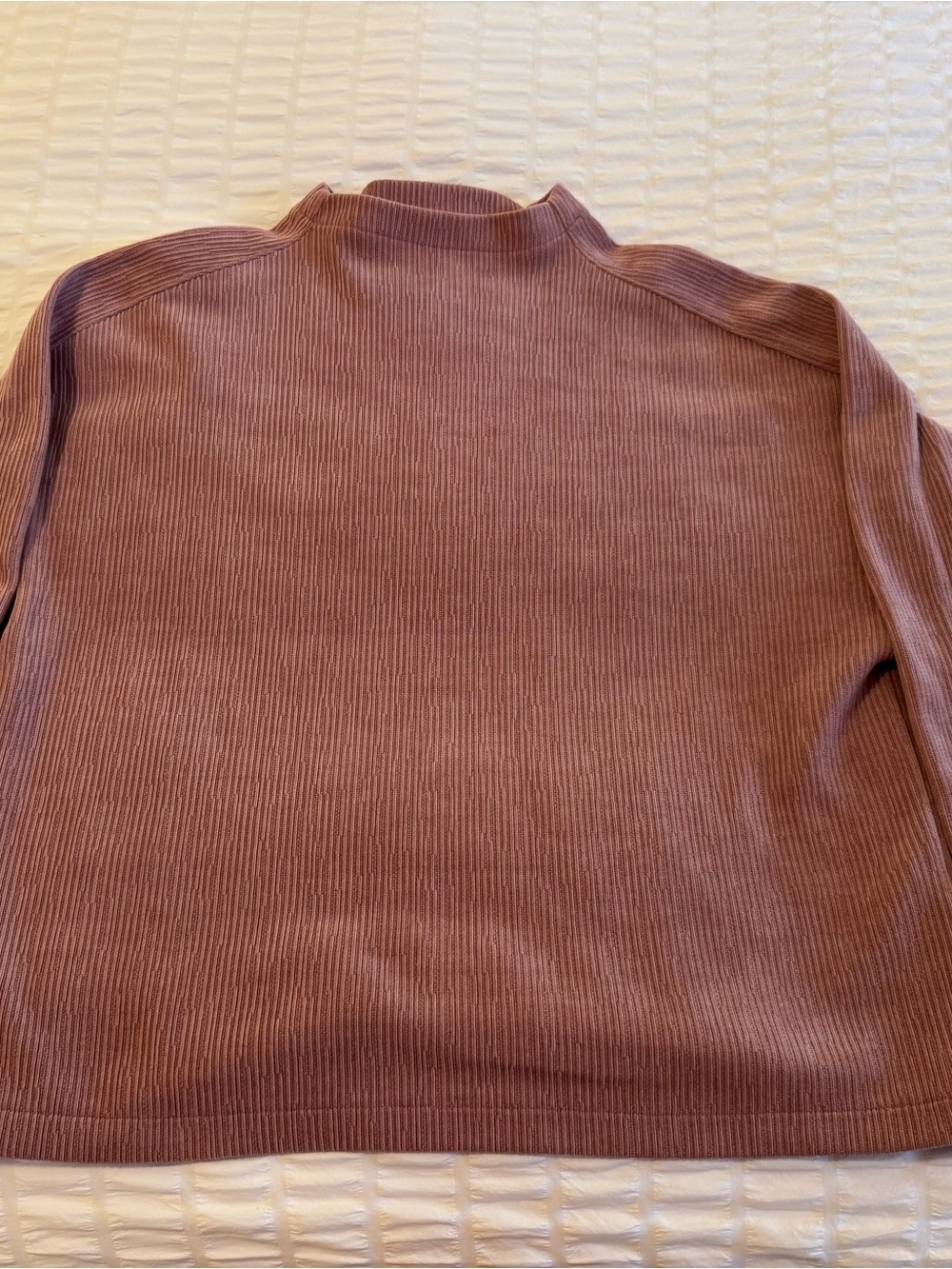 Madewell Women’s Size Large Ribbed Mauve Long-Sleeve Top